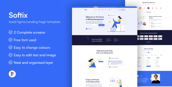 Softix - SaaS Figma Landing Page Template