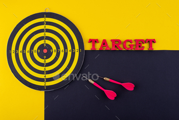 Target and goal concept with darts and arrows