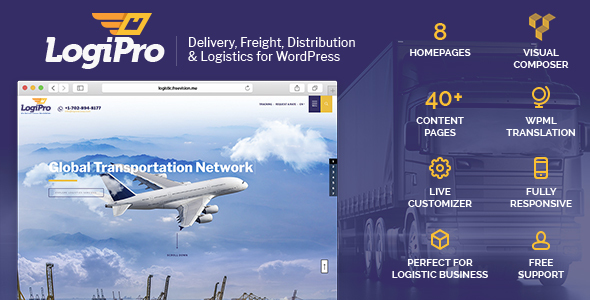 LogiPro – Delivery, Freight, Distribution & Logistics for WordPress