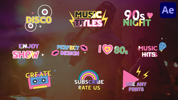 Music Titles Retro Style | After Effects alt