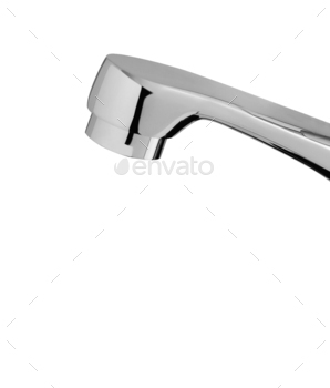 Chrome Water Faucet Isolated on White Background