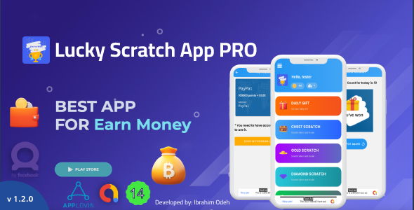 Lucky Scratch to Win PRO with Earning System - Admin Panel (Admob + Applovin + Yodo1)
