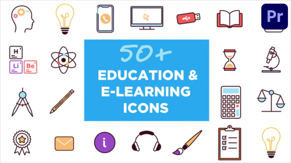 Animated Icons for Education and E-learning for Premiere Pro
