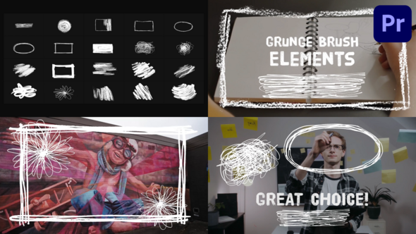 Grunge Brush Elements | Premiere Pro MOGRT