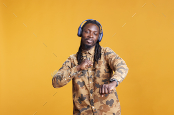 Man listening to mp3 song
