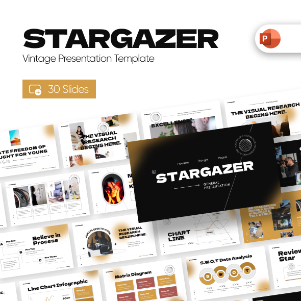 Stargazer General Vintage PowerPoint Template