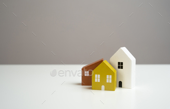 House figures. Villages and towns. Realtor services. Buying and selling.