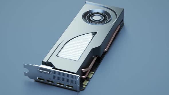 Presentation of new GPU. Isolated Graphics processor unit. Loopable. 4k