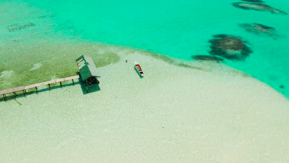 Tropical Beach and Blue Sea with Waves