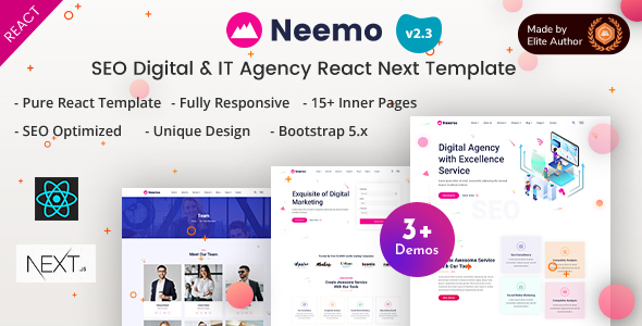 Neemo - SEO Marketing & IT Agency React Nextjs 14 Template