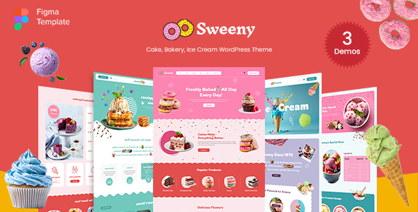 Sweeny - Cake, Icecream & Bakery Store Figma Template