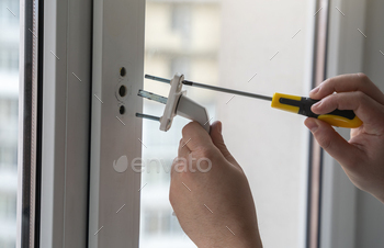 Removing or installing the handle on the window.