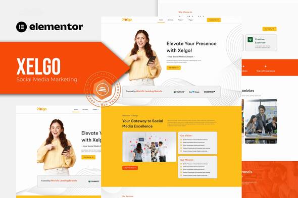 Xelgo - Social Media Marketing Elementor Template Kit