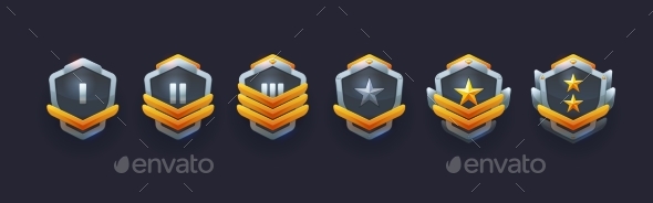 Military Game Achievement Badges or Rank Awards
