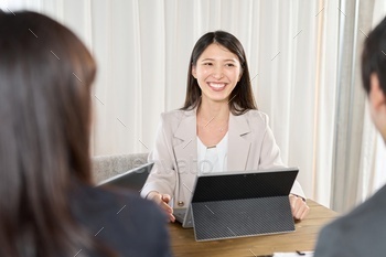 Young business woman active in the company