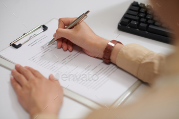 Manager Filling Loan Agreement Form