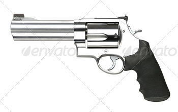 Revolvers on white background