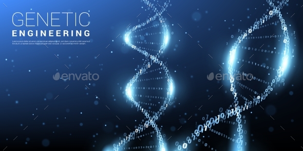 Digital Dna Binary Molecular Genome Code Banner