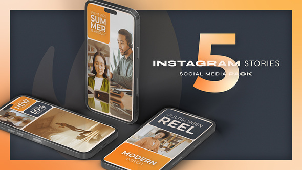 Instagram Multiscreen Vertical Reel Orange