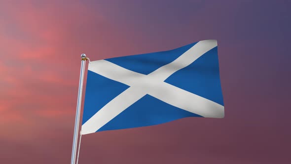 Flag Of Scotland Waving 4k