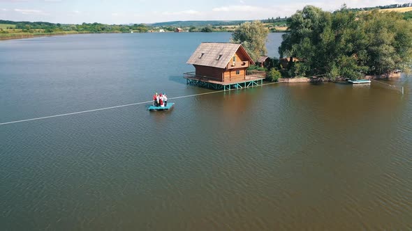 Beautiful natural landscape on the island situated on river