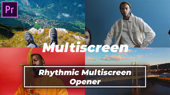 Rhythmic Multiscreen Opener MOGRT for Premier Pro