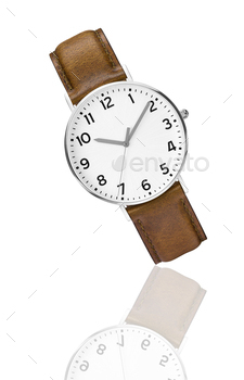 leather expensive and modern watch