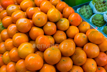 Stack of orange in wet market