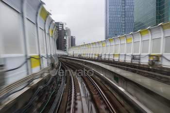 Metro traffic track in the city