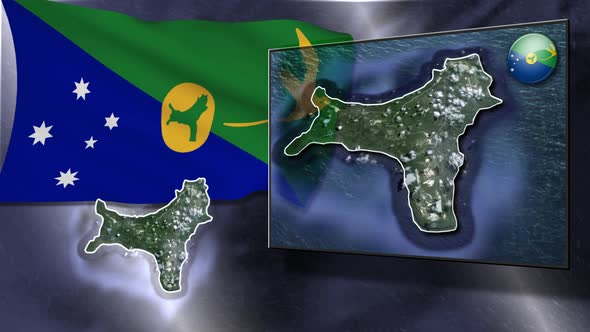 Christmas Island Flag And Map Animation