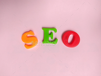 SEO alphabet. Search engine optimization concept