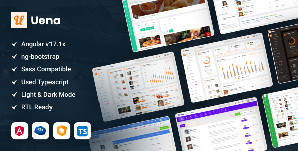 Uena - Restaurant Food Angular 17 Admin Dashboard Template