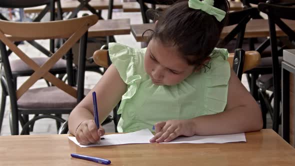 Little Student Girl Doing Her School Homework 2