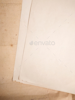 Top view of empty vintage paper 