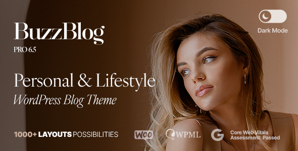 Buzz - Personal & Lifestyle WordPress Blog Theme with Dark Mode