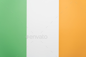 Irish flag made from color paper