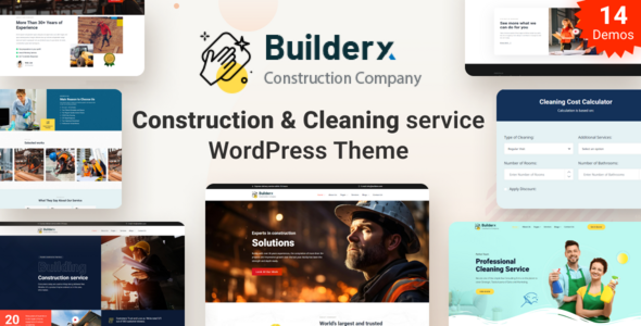 Builderx – Construction & Cleaning service WordPress Theme