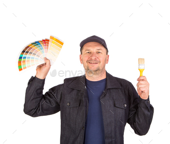 Man with color samples