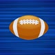 Flying American football ball on blue background. Looped animation of throwing a ball - VideoHive Item for Sale