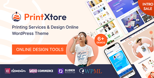 PrintXtore – Printing Services & Design Online WordPress WooCommerce Theme