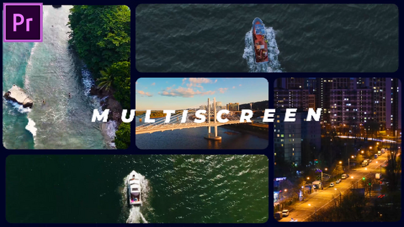Rhythmic Multiscreen Opener | Split Screen Slideshow MOGRT for Premier Pro