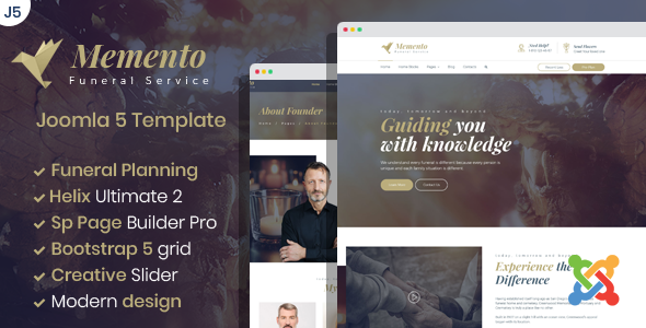 Memento - Joomla 5 Multipurpose Funeral Services Template