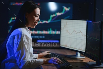 Business stock traders working on crypto currency markets with blockchain technology