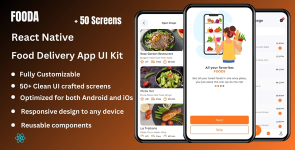Fooda - Food Delivery React Native Expo App Ui Kit