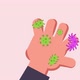 Boy Touch His Face With Viruses And Microbes Hand - VideoHive Item for Sale