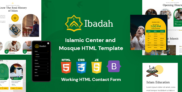 Ibadah - Islamic Center & Mosque HTML Template