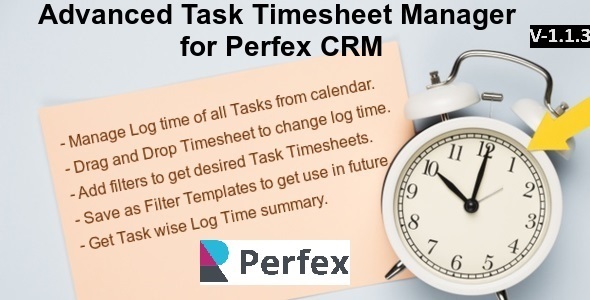 Advanced Task Timesheet Manager Module for Perfex CRM