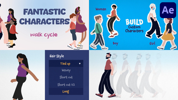 Fantastic Characters Walk Cycles for After Effects