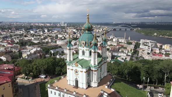 Kyiv. Ukraine. St. Andrew's Church. Aerial