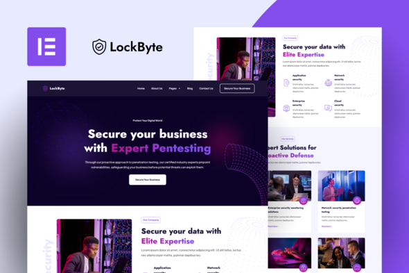 LockByte - Cyber Security Services Elementor Template Kit